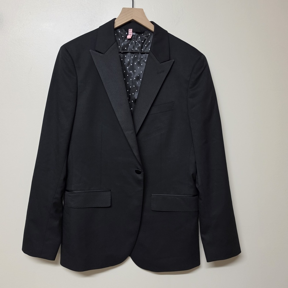 Bonobos Black Tuxedo Jacket 40R Slim Fit Lanificio Comero Wool Satin Lapel